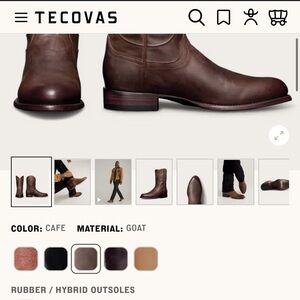 Tecovas Men's Cafe Goat Leather Western Boots